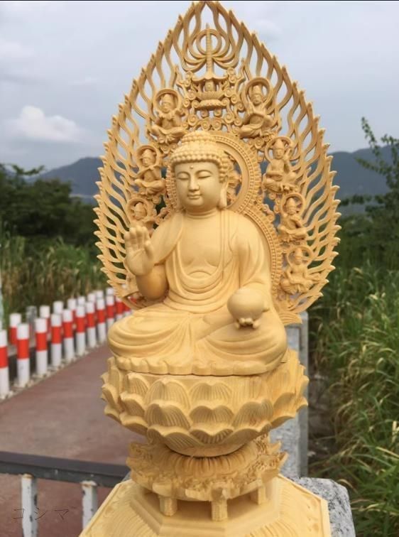 仏教美術 阿弥陀両手託鉢仏像 鎮宅辟邪 開運風水 招財 置物 工芸品