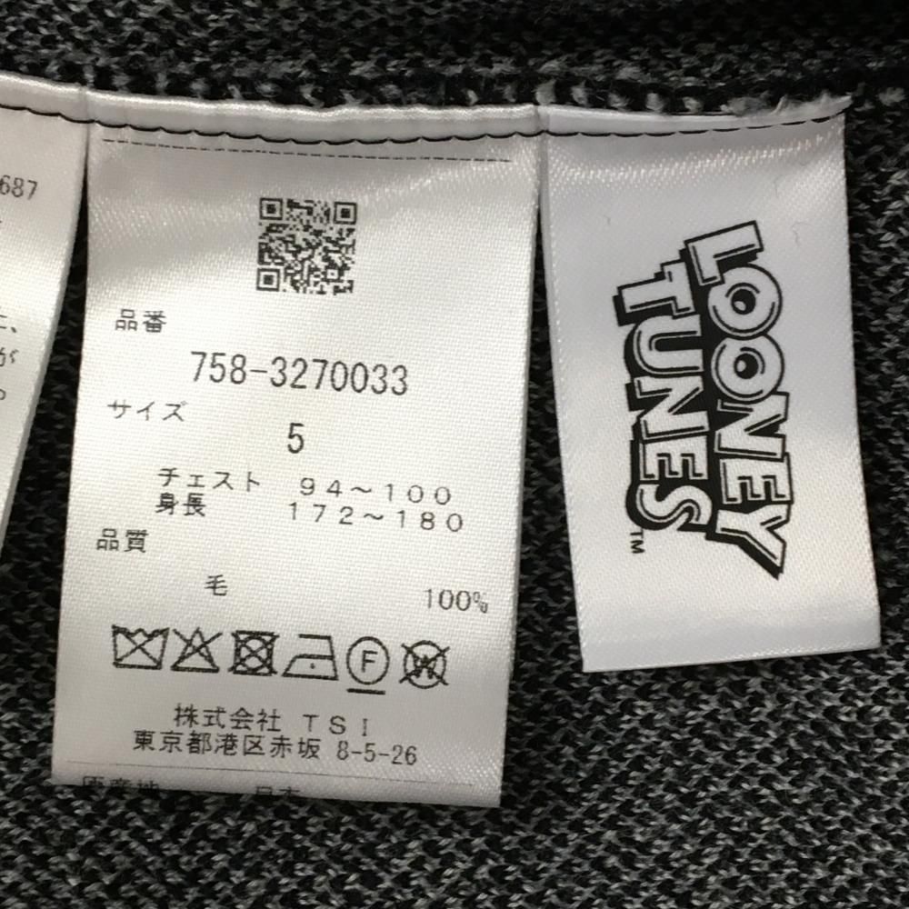 マスターバニー×LOONEY TUNES セーター 黒系×グレー系 メンズ 5 L ゴルフウェア 2025年モデル MASTER BUNNY EDITION WHITEMONARCHHOTEL_COM