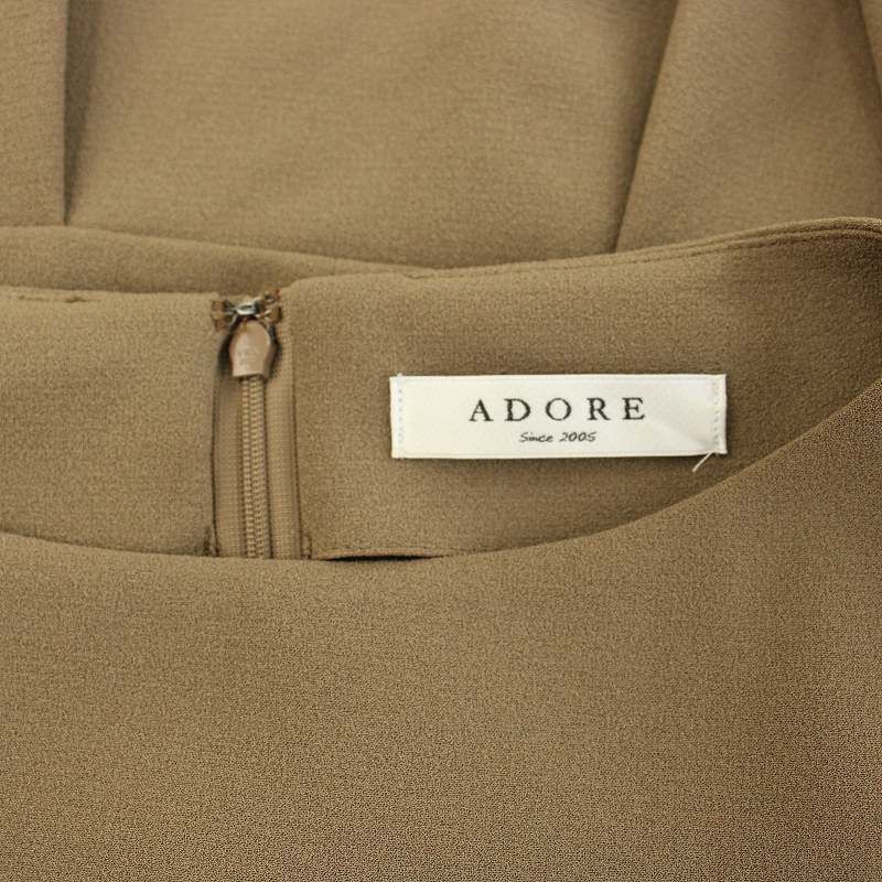 ADORE◆７分袖カットソー/38/ポリエステル/PNK/531-1260823 アドーア ADORE カットソー ブラウス 七分袖 ペプラム 38 カーキ