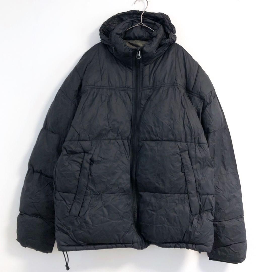 美品 ZARA ザラ ダウンジャケット コート ブラック メンズ L フード 