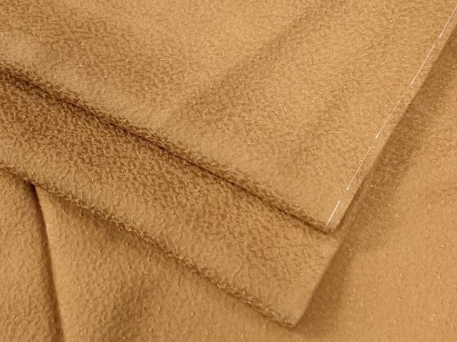 平和屋着物▽上質な色無地 単衣 鹿の子地紋 珊瑚色 正絹 逸品