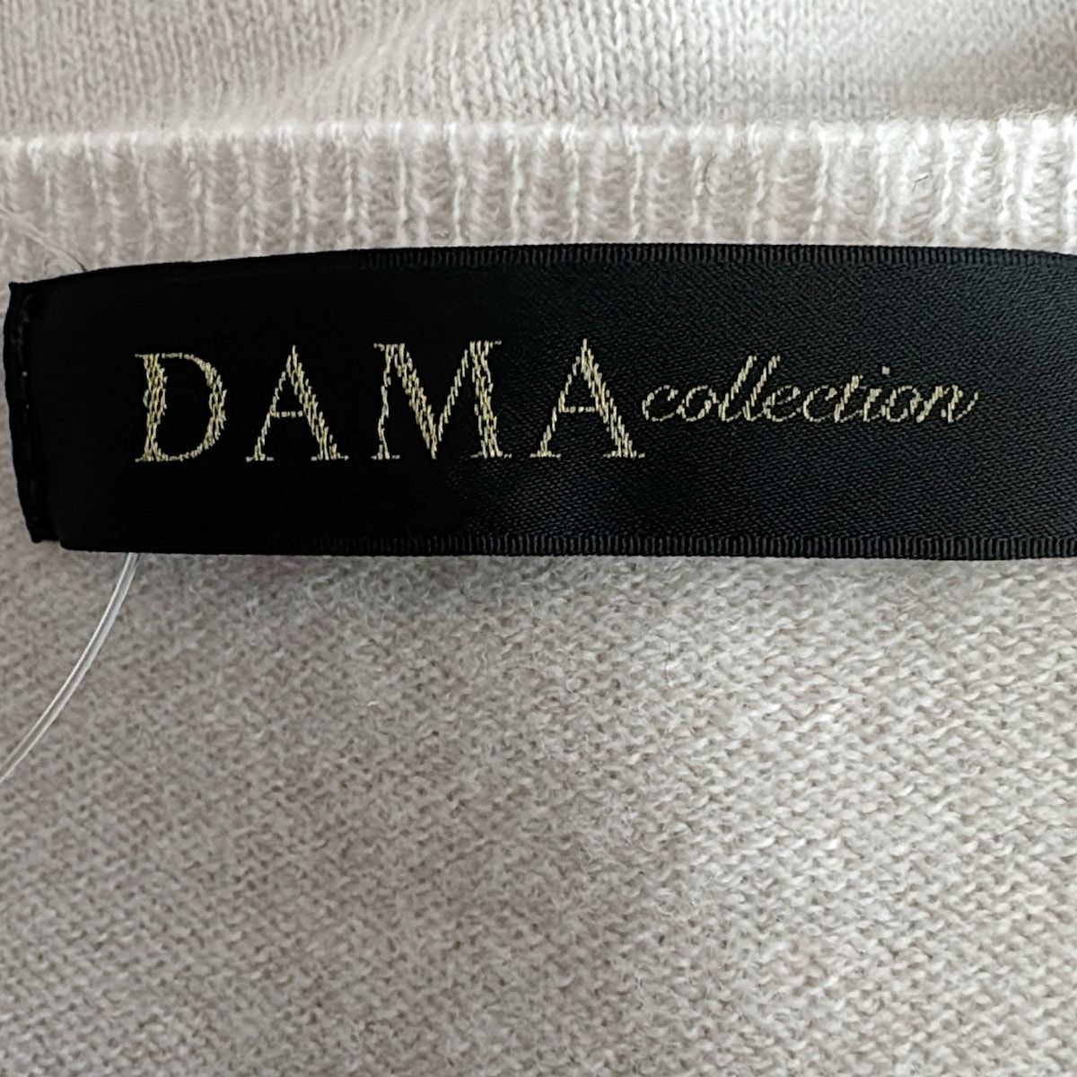 DAMAcollection(ダーマコレクション) 長袖セーター サイズM レディース - ライトグレー×ダークグレー クルーネック DAMAcollection(ダーマコレクション) 長袖セーター サイズM