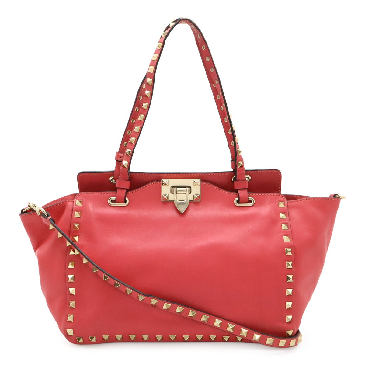 ヴァレンティノ☆2色 ロックスタッズ e/w ハンドバッグ Valentino ヴァレンチノ ロックスタッズ 2WAY ハンドバッグ