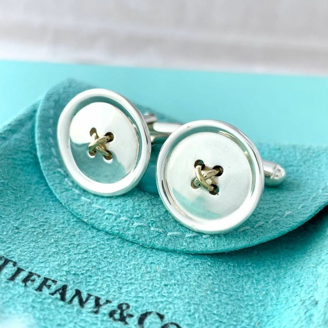 ティファニー ボタン コンビ カフス 925 750 QR4fe