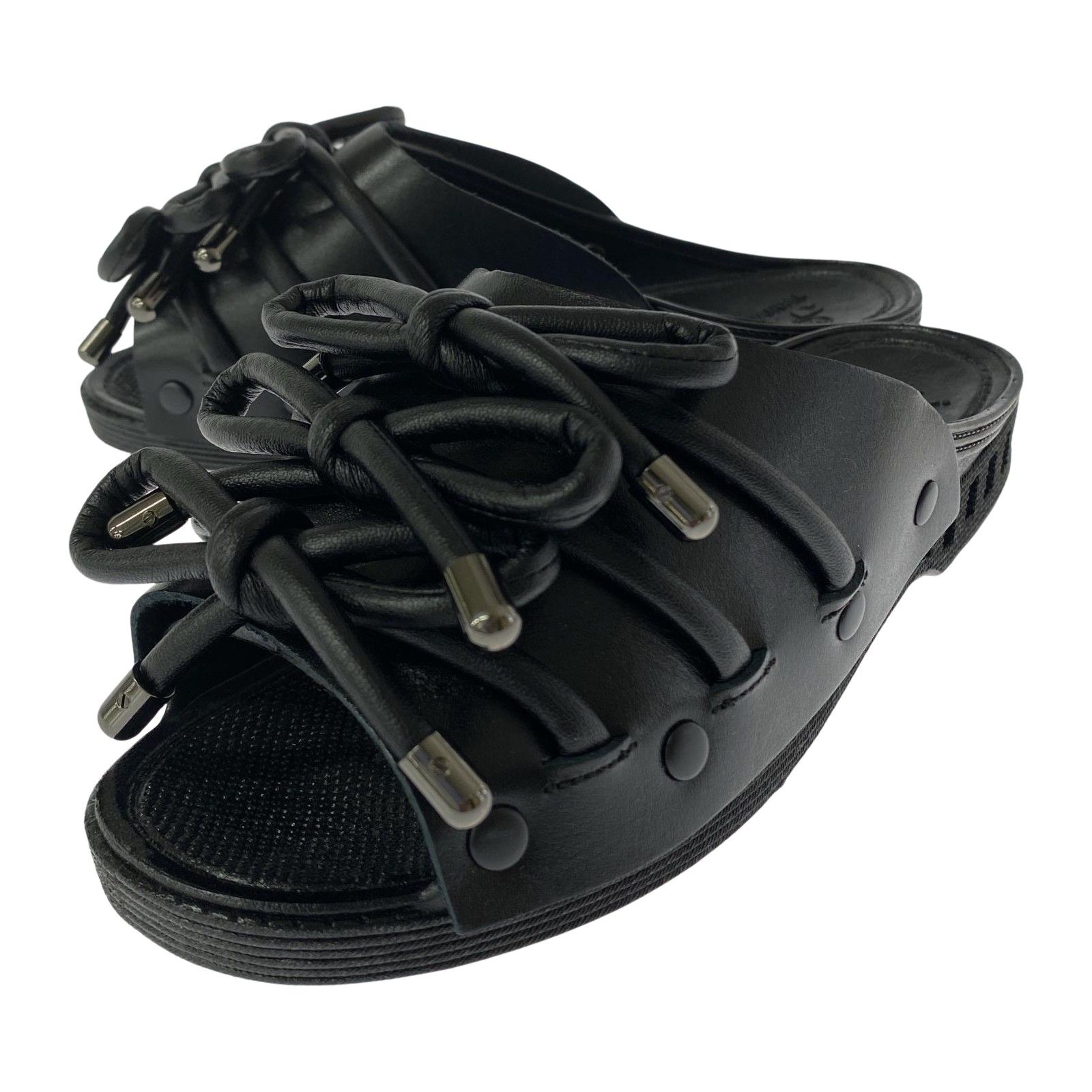 SANDAL V.I.C サンダルV.I.C リボンデザイン ベンサンサンダル sizeM|ブラック