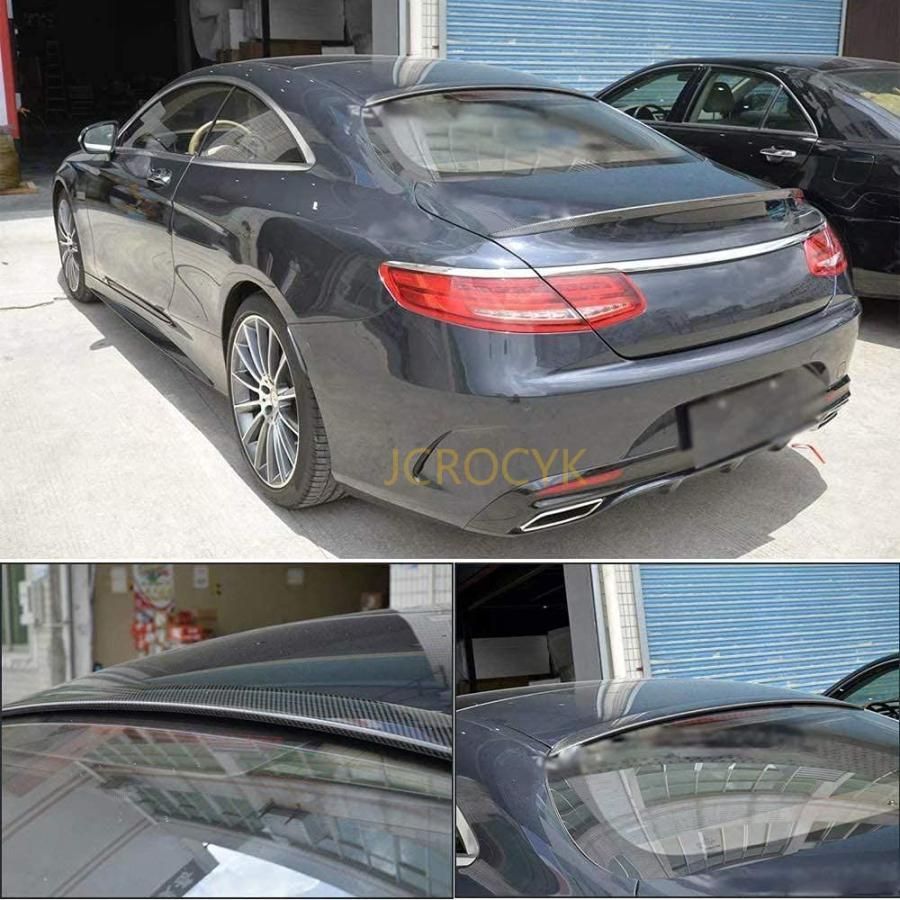メルセデスSクラスS500S550S63S65クーペ2ドアリアフィンガー2014-2018カーボンファイバートランクカバーリアウィングスパウト