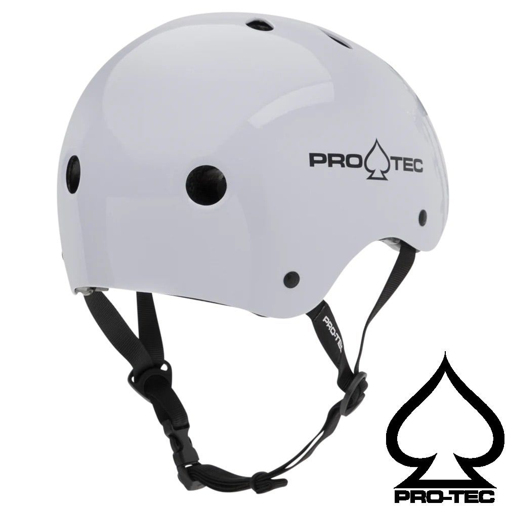 正規輸入品 PRO-TEC CLASSIC CERTIFIED GLOSS WHITE プロテック スケートヘルメット クラシック サーティファイド グロスホワイト