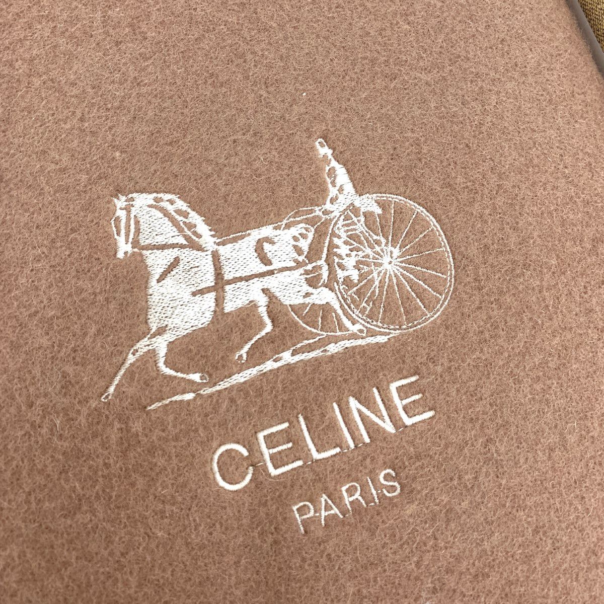 新品　CELINE 馬車刺繍 毛布　ベージュ 新品 CELINE 馬車刺繍 毛布 ブラウン 【公式通販】