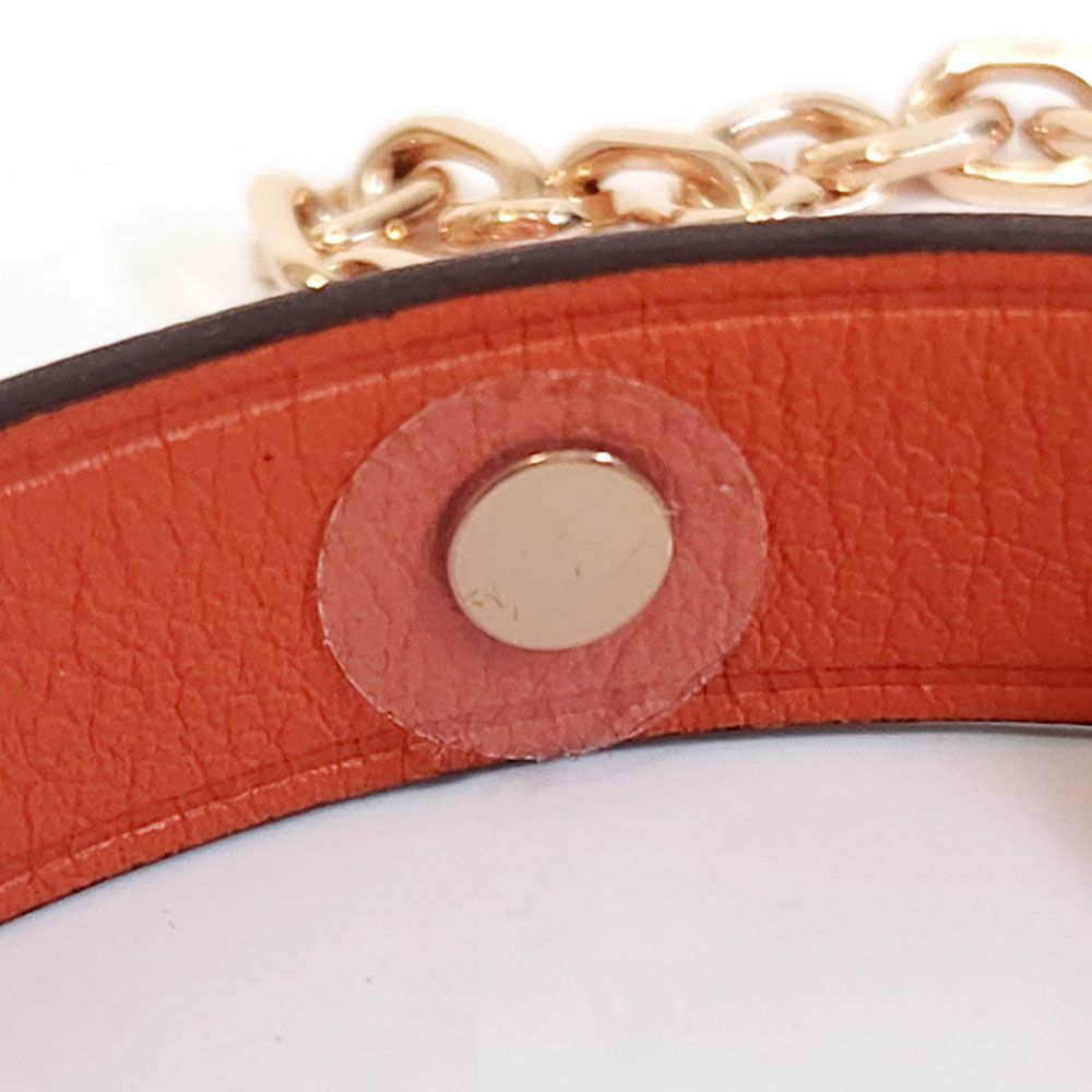HERMES エルメス ケリーチャーム メタル バングル 赤茶
