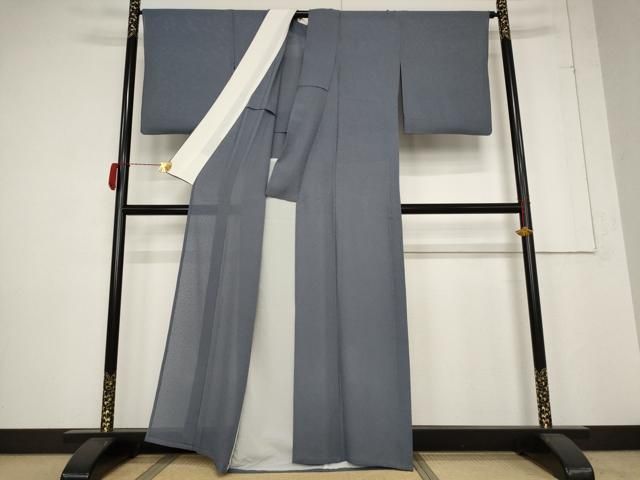 平和屋着物 夏物 色無地 紗 鉛色 正絹 AABB5861st