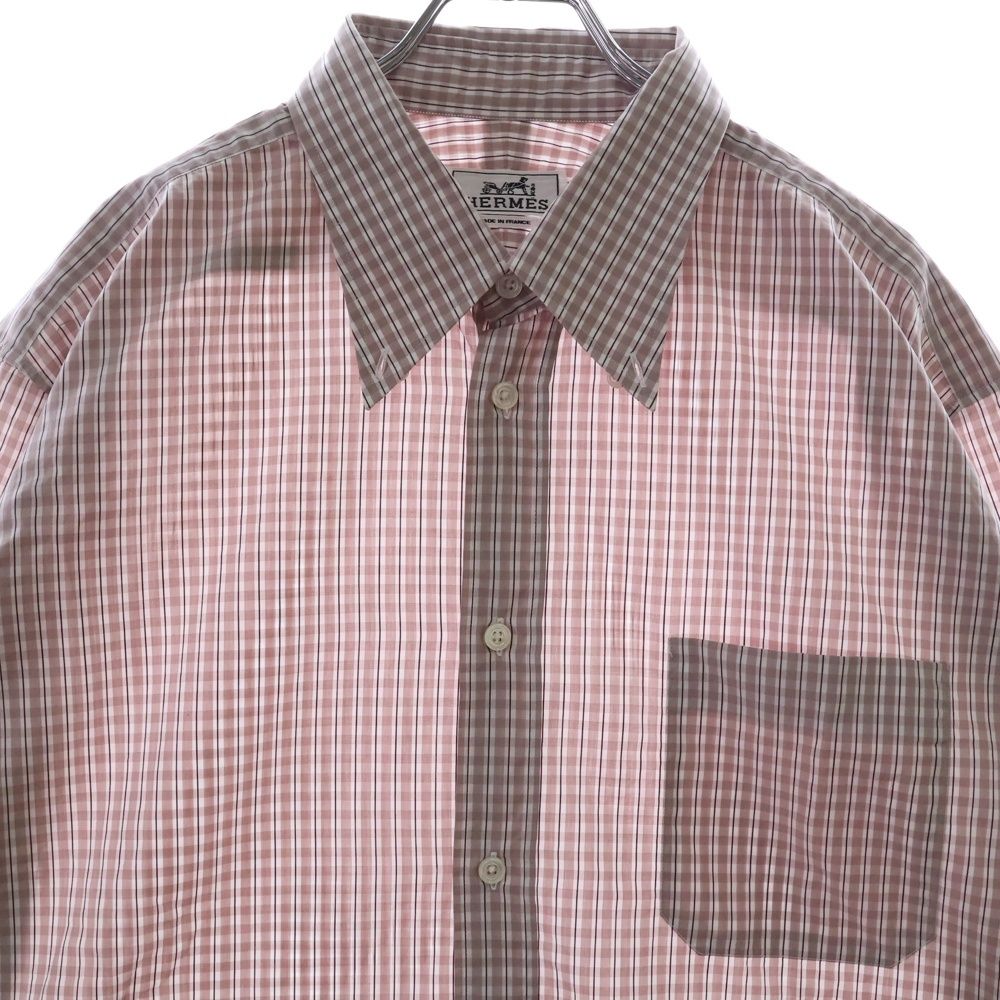 HERMES (エルメス) BD CHECK SHIRT セリエボタン チェック柄 胸