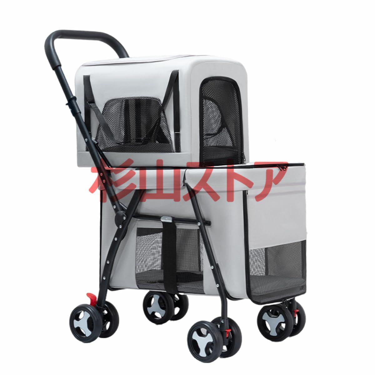 ペットカート 多頭 分離型 折りたたみ 2段 2層 犬用カート中型犬 小型犬 猫 ペットキャリーバッグ 収納 大容量 猫 狗 折りたたみ 組立簡単 多機能 通気 軽量 ブレーキ付き 飛び出し防止 コンパクト 介護用 防災 猫用カート STEELWINDOWSANDDOORS_COM