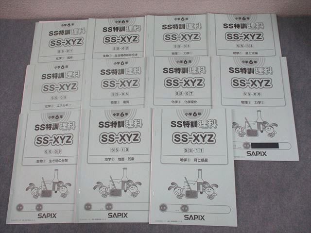 SAPIX サピックス 小6 理科 SS特訓 SS-XYZ SS-01〜11 通年セット 2023 計11冊 034M2D SAPIX サピックス 小6 理科 SS特訓 SS-XYZ SS-01〜11 通年セット