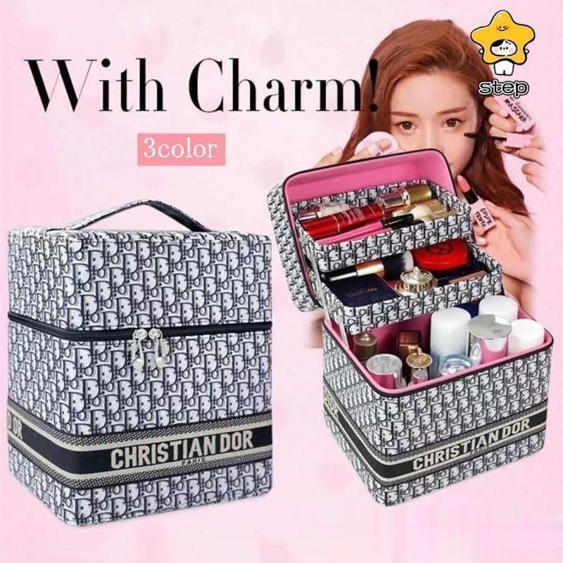 全 メイクボックス大容量メイクボックス メイクアップボックス 化粧品収納 持ち運び 化粧ポーチ バニティタイプ 機能的 かわいい コスメボックス 331xz0523