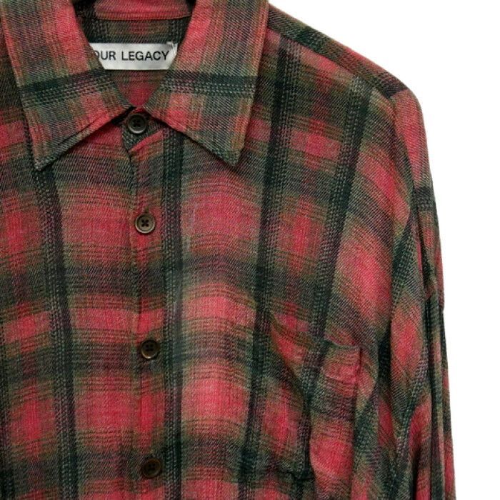 OUR LEGACY アワーレガシー 23SS BORROWED SHIRT チェックシャツ BIG LUMBERCHECK PRINT  M2232BLC レッド ピンク 48 - メルカリ