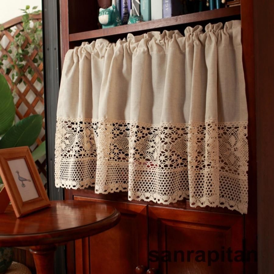 カフェカーテン 小窓用 小窓カーテン アメリカンカントリー 無地
