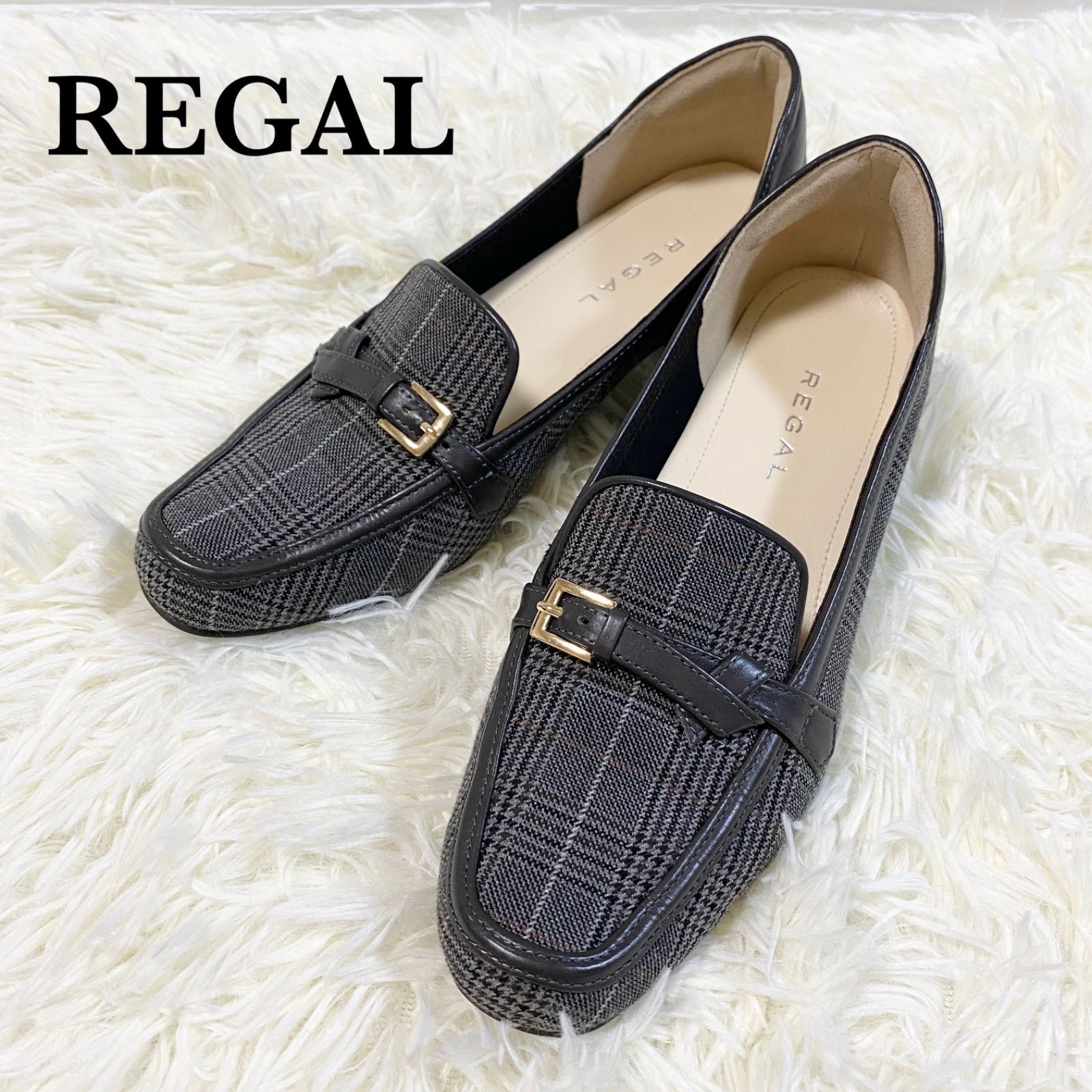 良品✨【REGAL】リーガル ローファー ベルト付き パンプス スクエア 