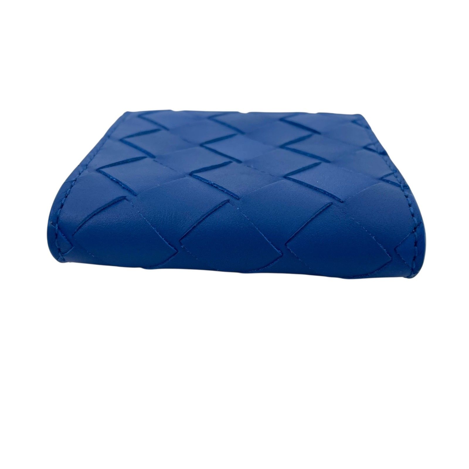 未使用級】ボッテガヴェネタ　小銭入れ　ケース　マキシイントレチャート　青系 新品同様】 BOTTEGA VENETA ボッテガヴェネタ マキシイントレ