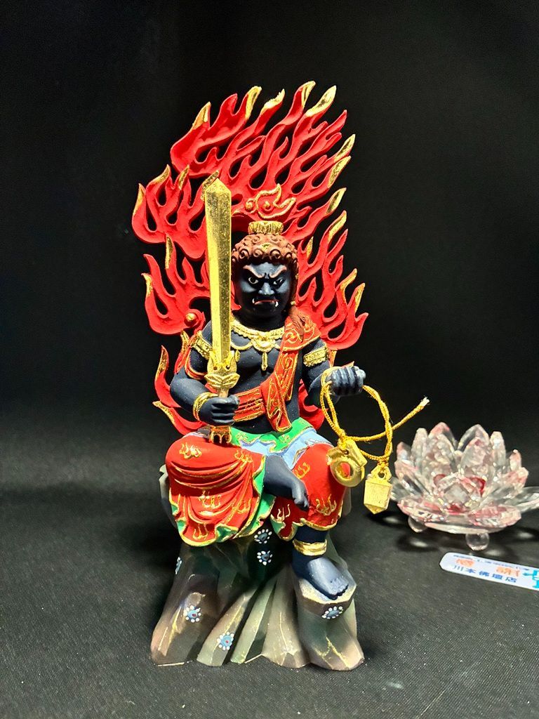 彩色荘厳彫 座不動明王