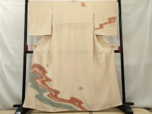 平和屋着物□訪問着 絞り 松竹梅風景文 金彩 正絹 逸品 CAAT9407dy