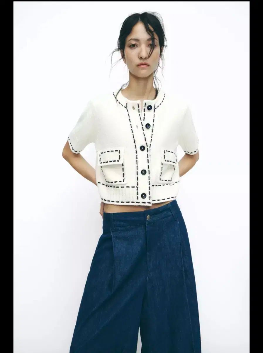 ZARA(ザラ) zara ステッチ ニット ジャケット - メルカリ