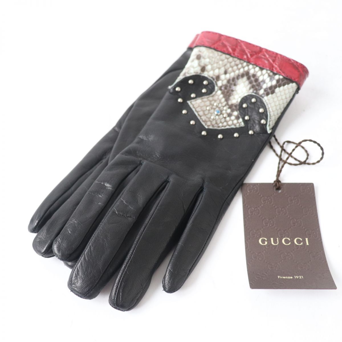 未使用品☆GUCCI グッチ クロコダイルレザー×レザー パイソン使い