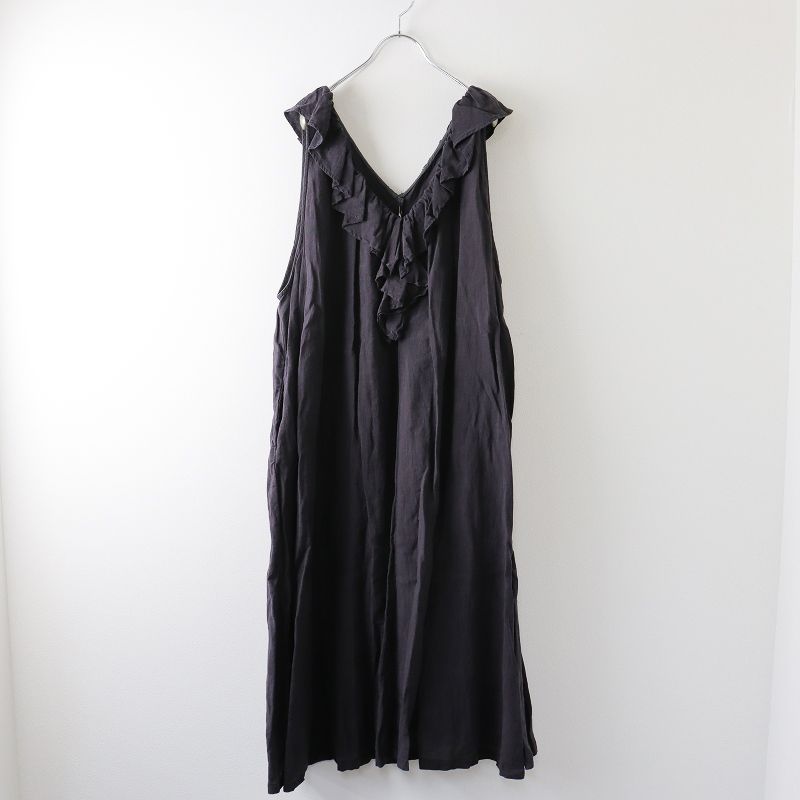 2022SS ネストローブ nest Robe リネンフリルノースリーブワンピース F