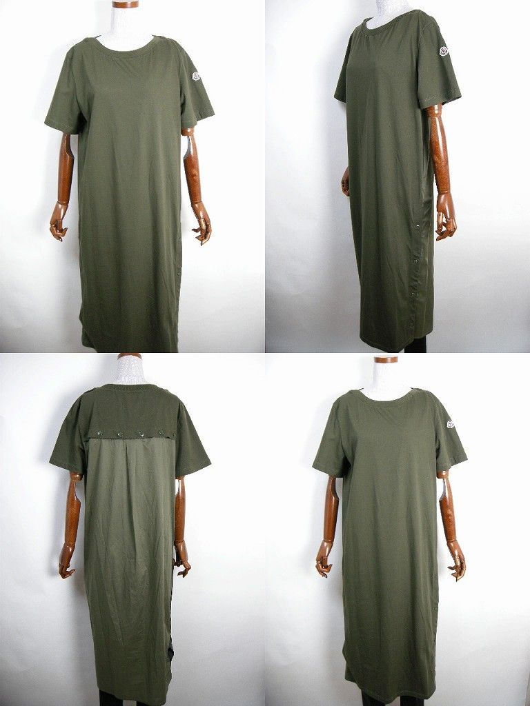 サイズM■新品 本物■モンクレール ロングTシャツワンピース カーキ系レディース サイズS□サイズM□新品□モンクレール ロングTシャツワンピース