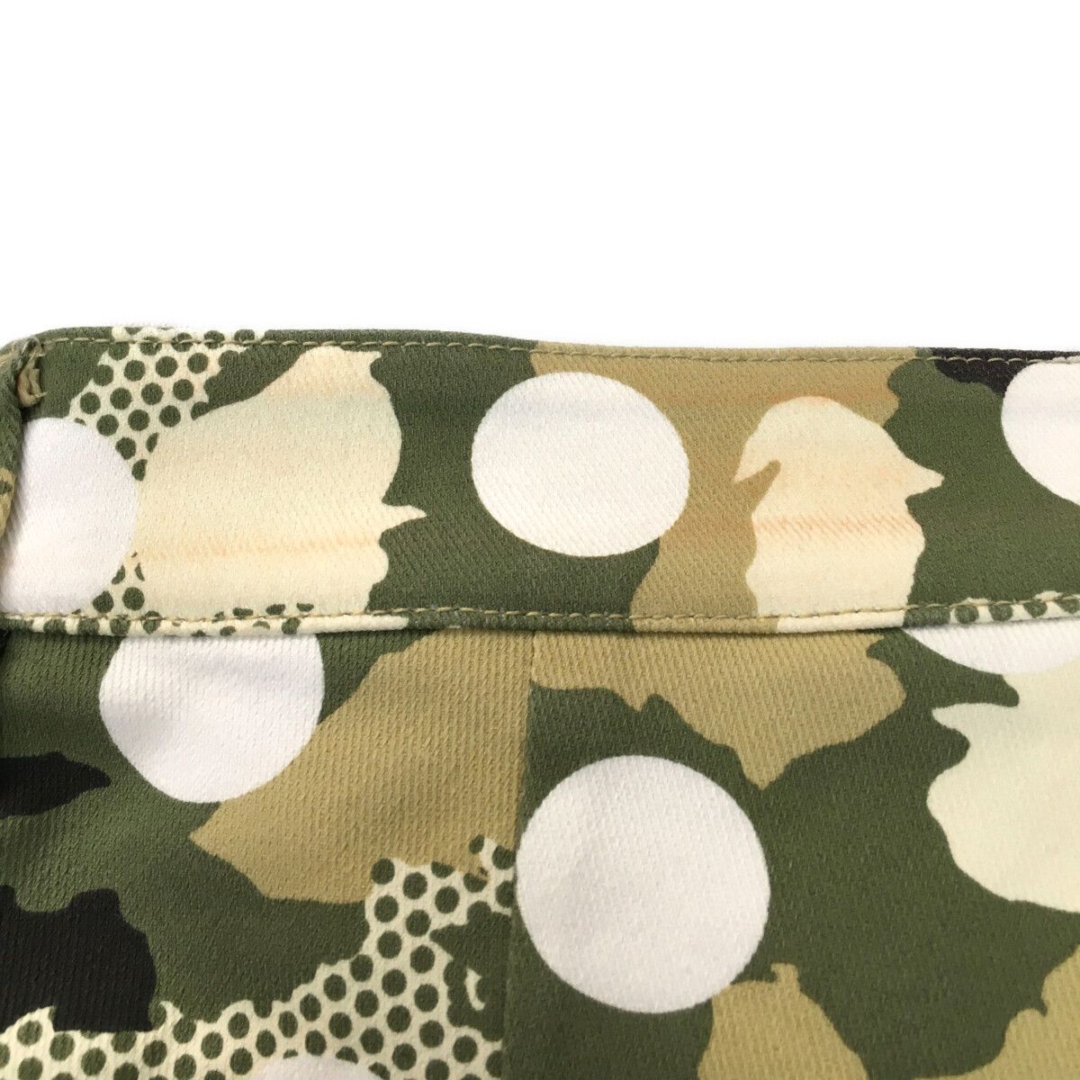 未使用 タグ付 パーリーゲイツ カモフラ柄パンツ 1 M レディース ドット 中古 レディース パーリーゲイツ PEARLY GATES パンツ 1(M) カーキ