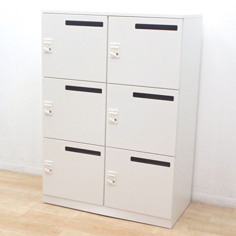 KOKUYO コクヨ EDIA エディア ダイヤル錠 6人用パーソナルロッカー BWUH-RN62X79SAW ホワイト 非常解除キー 中棚 EG18637 オフィス家具