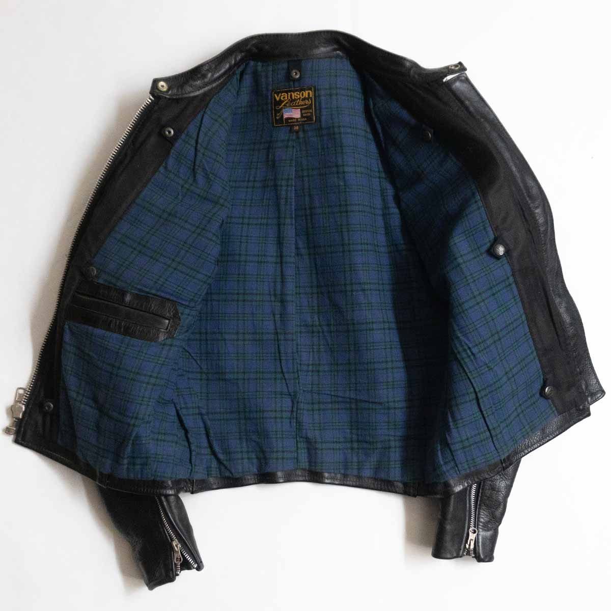 美品】 VANSON 【COMT シングルライダースジャケット】38 レザー