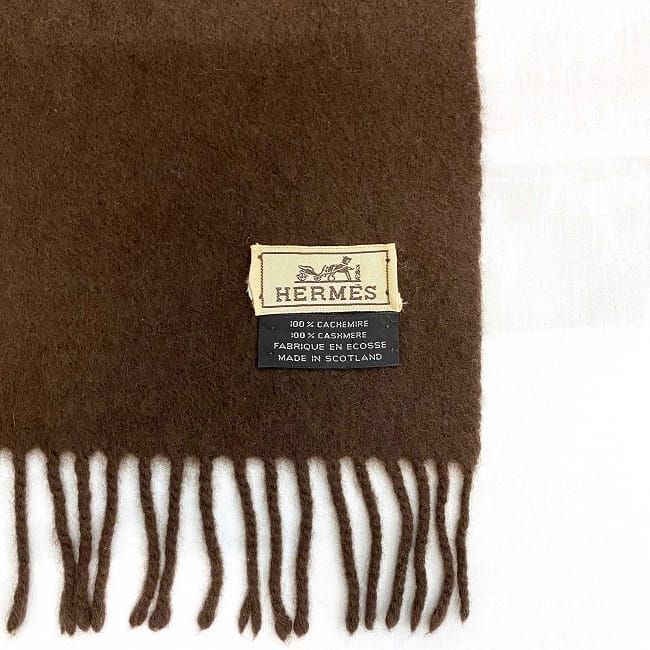 ❤お得なお品❤クリーニング済み カシミヤマフラー ブラウン エルメス ❤お得なお品❤クリーニング済み カシミヤシルクマフラー ブラウン