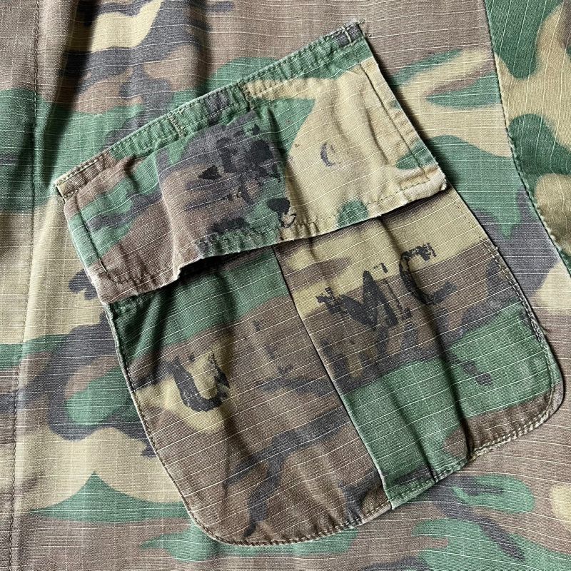 70s US ARMY 米軍実物 4th ERDL グリーンリーフ カモ ジャングル