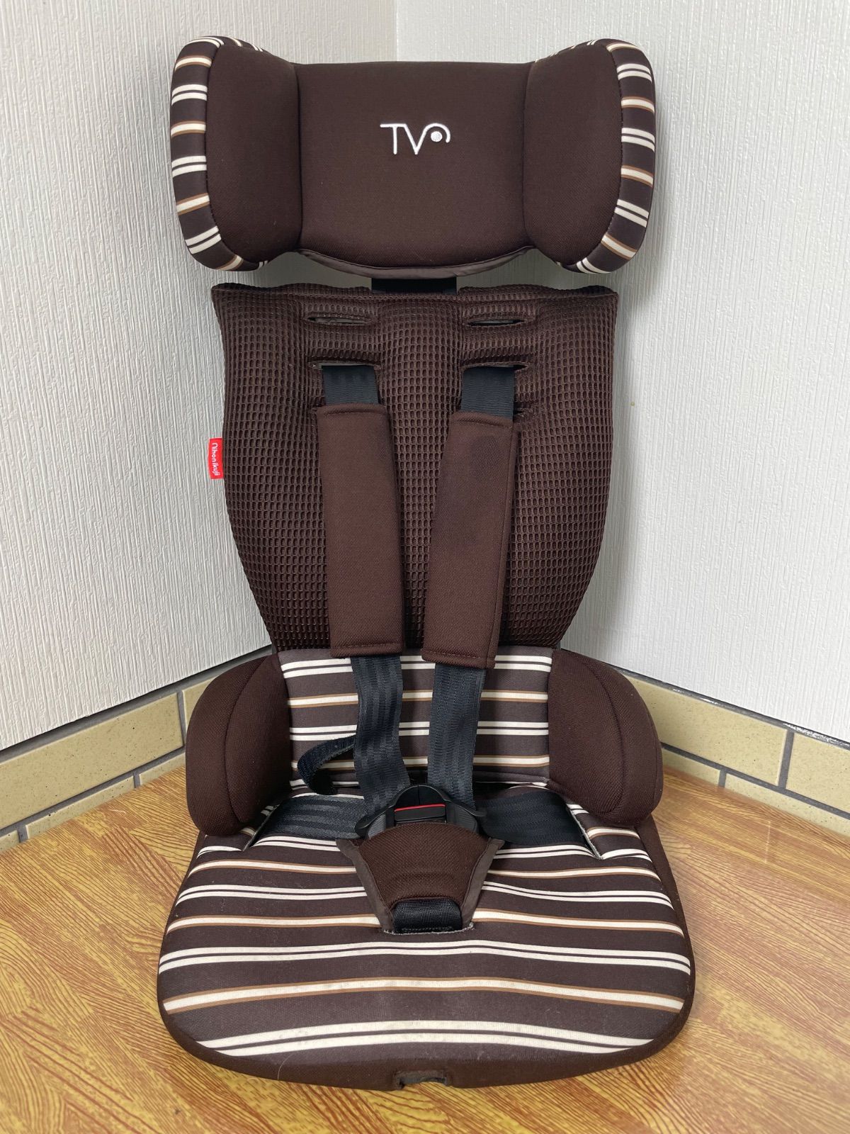 日本育児 トラベルベスト ECプラス ブラウン ボーダー ジュニアシート 日本育児 トラベルベスト EC プラス ブラウンボーダー : ベビー