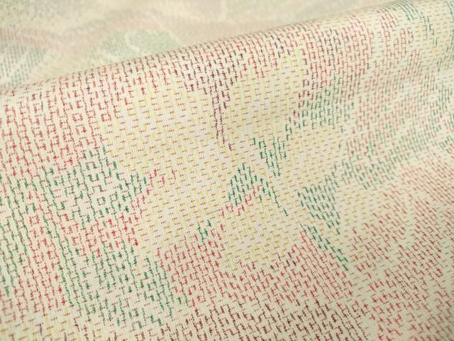 平和屋着物▽上質な紬 単衣 花切嵌め文様 正絹 逸品 DAAT9899az