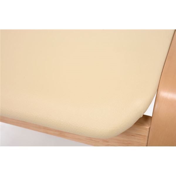 スタッキング スツール/オットマン 【2台セット ナチュラル】 幅46×奥行43×高さ44cm 木製 ラバーウッド PVC 〔リビング〕【代引不可】 スツール オットマン スタッキング 同色2台セット 〔リビング〕 踏み台