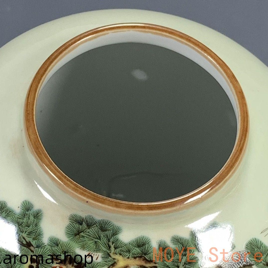 清代光緒粉彩花鳥仙鶴陶磁器缶 景徳鎮 陶磁器 装飾品 現代工芸品