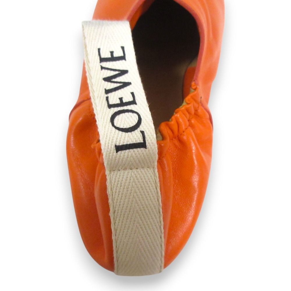 美品 LOEWE ロエベ フラメンコ バレリーナ レザー ラウンドトゥ ソフト 