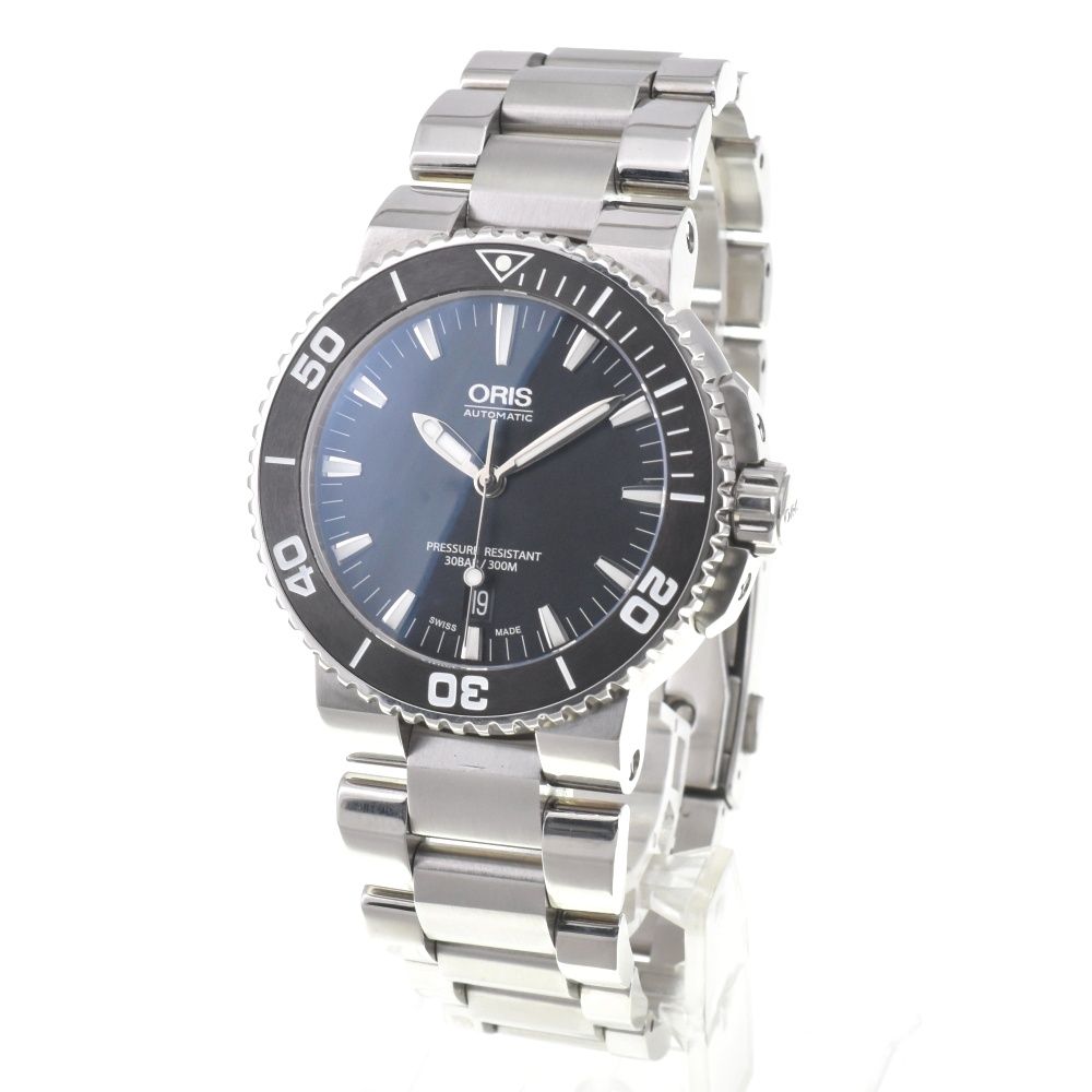 オリス ORIS 01 733 7653 4154-07 アクイス デイト 自動巻き メンズ 箱 保証書付き J 142812