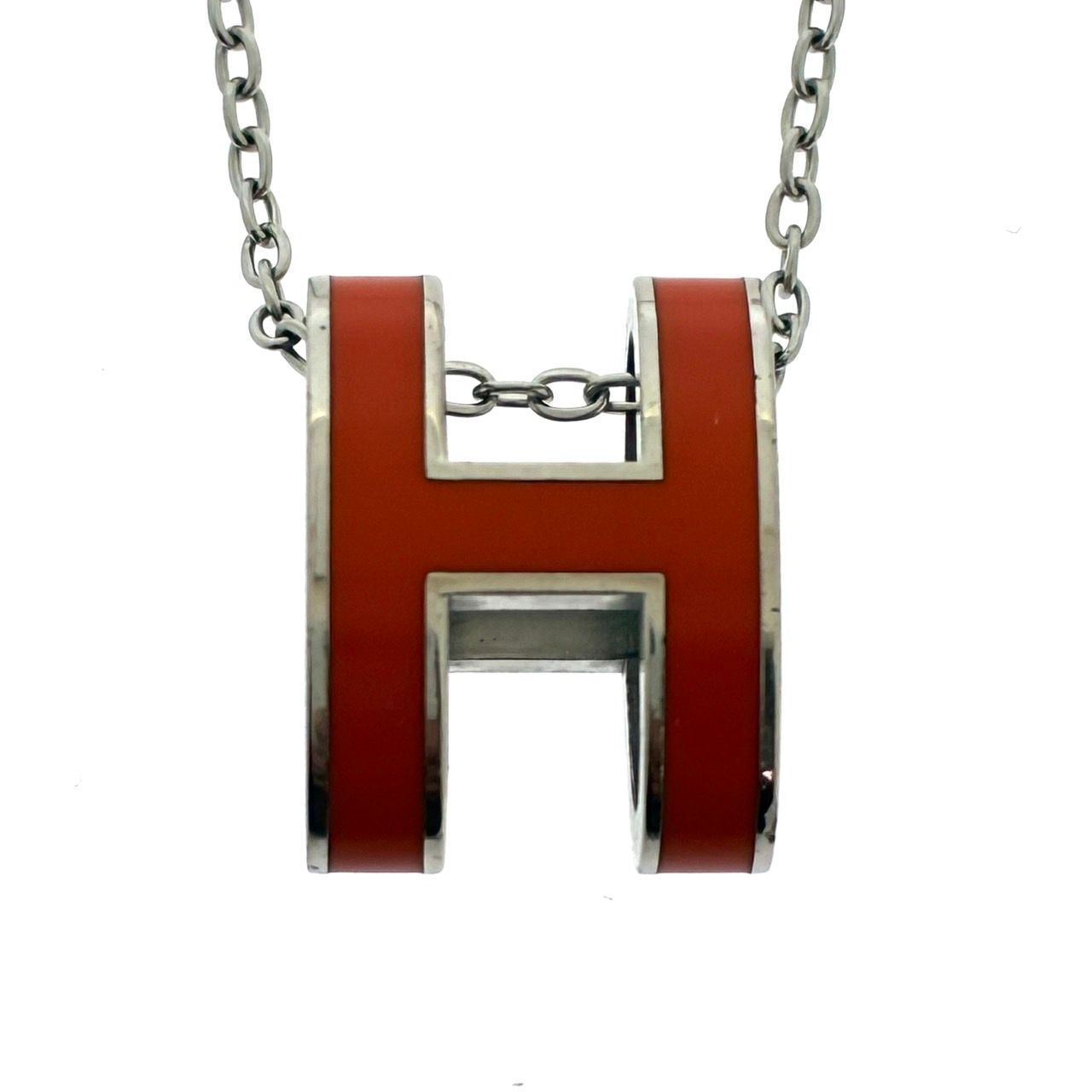 エルメス HERMES ネックレス ポップH ポップアッシュ オレンジ