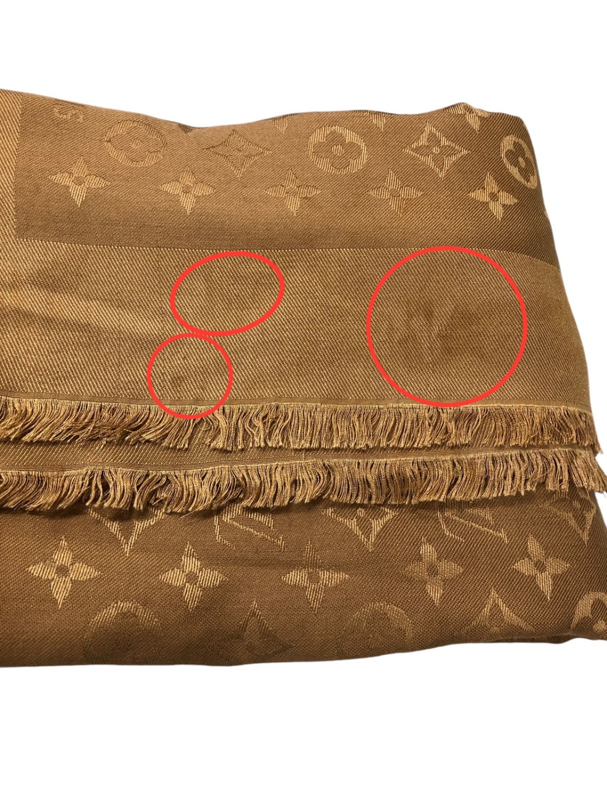 a*s様 ルイヴィトン☆モノグラム 大判 ショール ブラウン系 美品 LOUIS VUITTON ルイヴィトン モノグラム シルク×ウール ストール