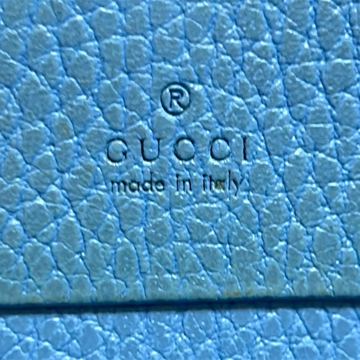 GUCCI(グッチ) 2つ折り財布 GGマーモント 456126 ライトブルー レザー