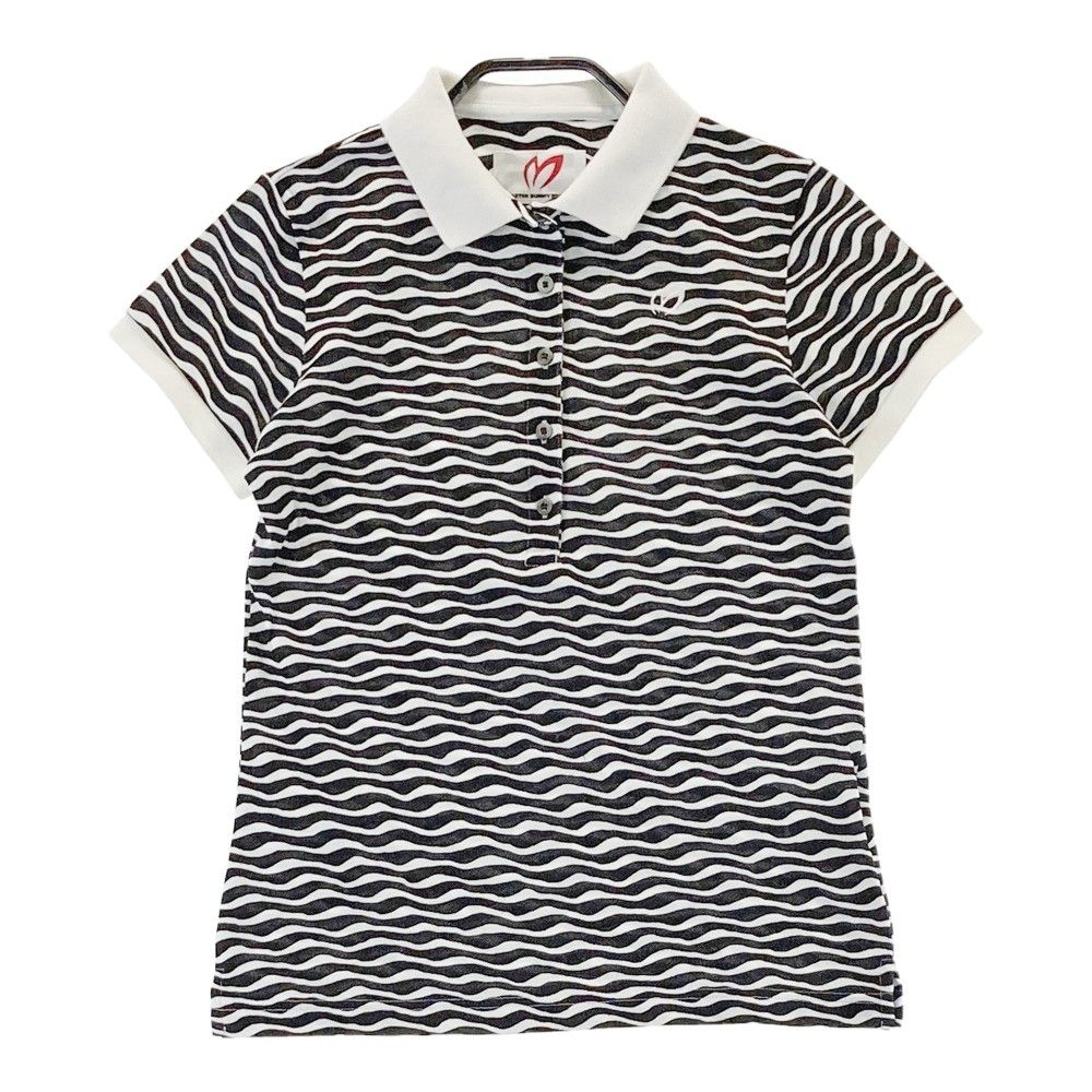 サイズ 0 MASTER BUNNY EDITION マスターバニーエディション 半袖ポロシャツ 総柄 ブラック系 240101257836 ゴルフウェア レディース ストスト