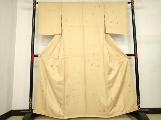 平和屋着物○友禅作家の巨匠 浅井青仁 小紋 吹き寄せ花文 暈し染め