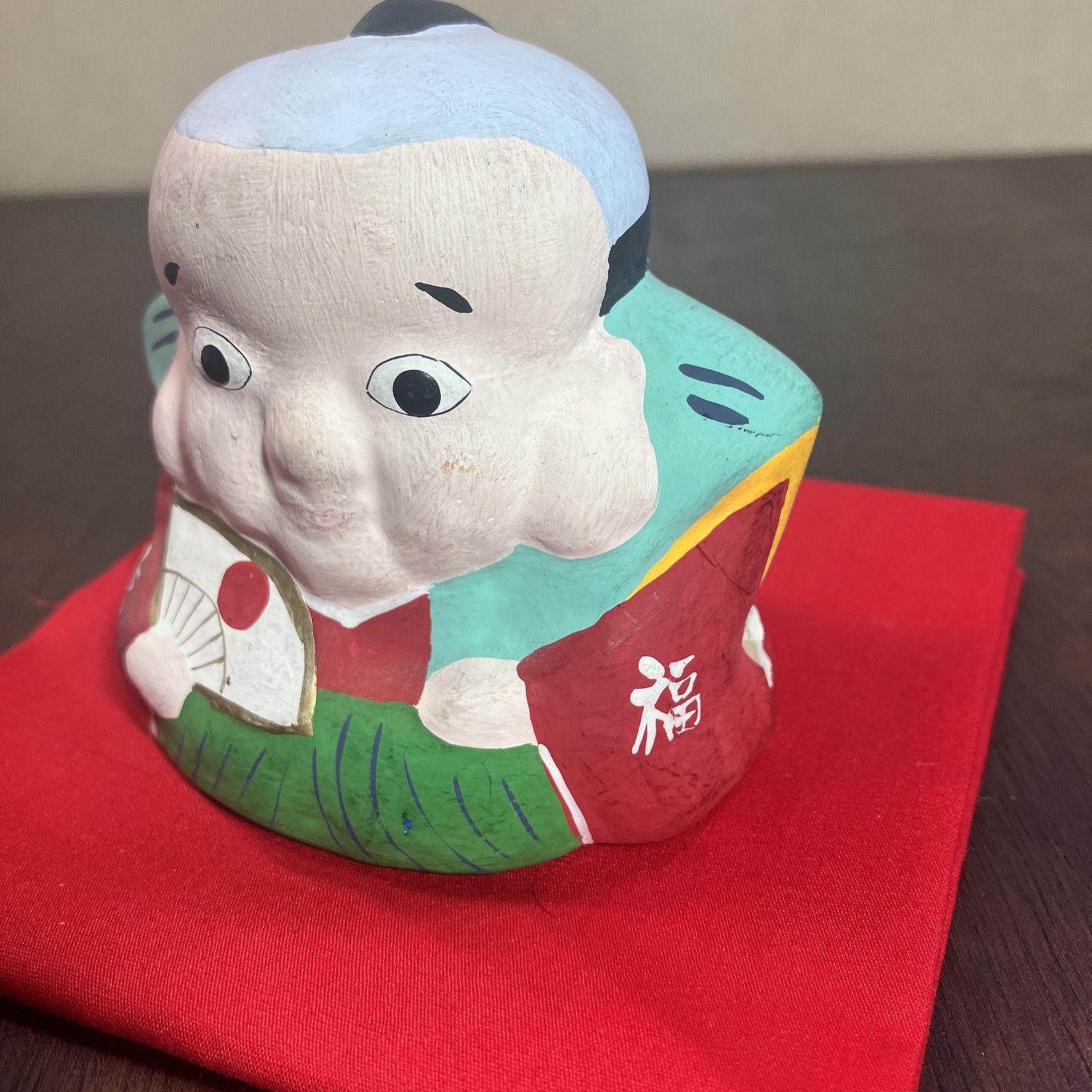 福助 置物 鈴 縁起物 骨董品 アンティーク レトロ よーいドン 隣の人間