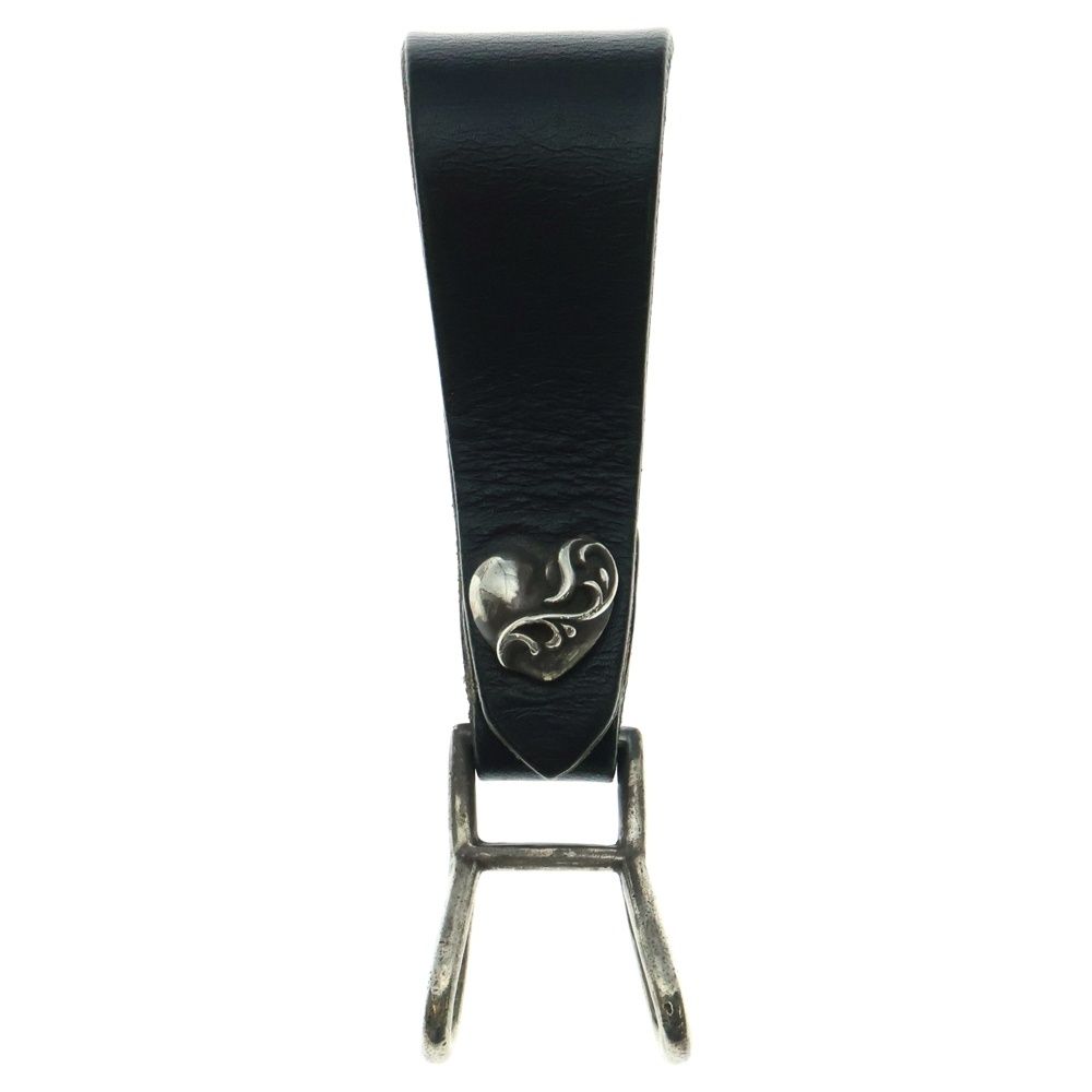 CHROME HEARTS クロムハーツ BELT LOOP ハートボールボタンレザーベルトループ シルバー|ブラック