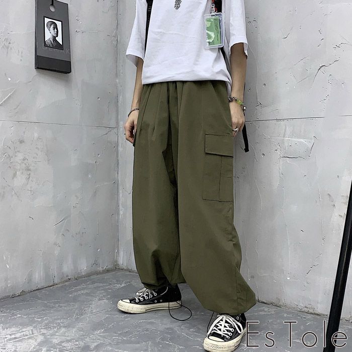 EsTole ワイドワークパンツ ワイドパンツ カーゴパンツ