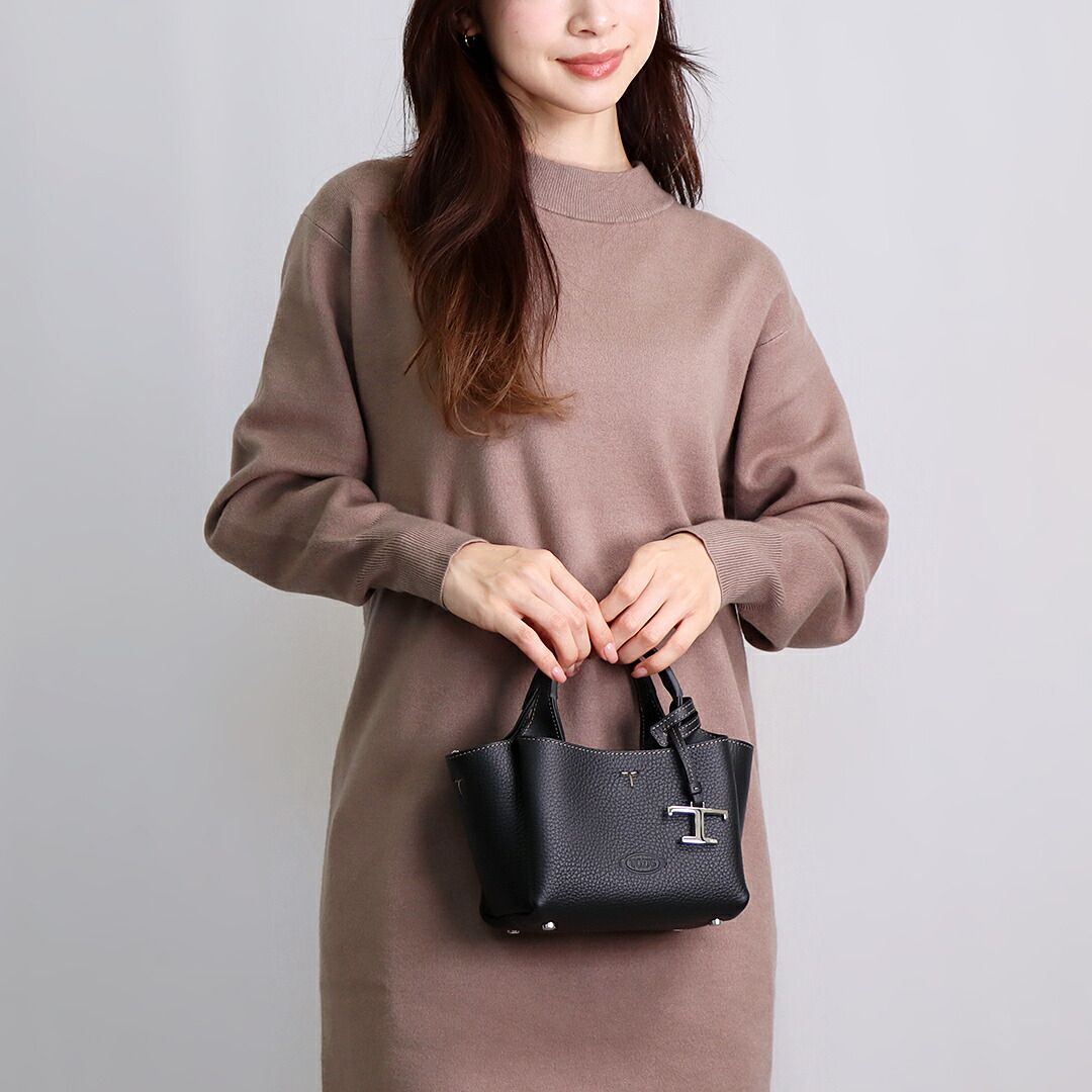 TOD’S ショルダーバッグ T Timeless XBWAPAFL000QRI B999 NERO 25SS モデル トッズ TOD'S マイクロ Tタイムレス レザ