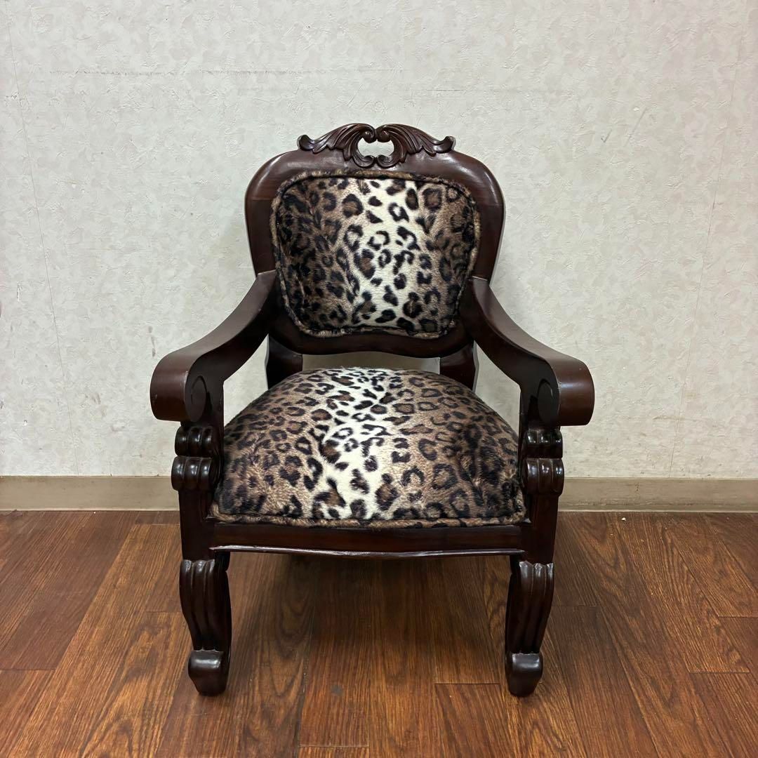 アンティーク アニマル柄ダイニングチェア 猫脚椅子 アンティーク