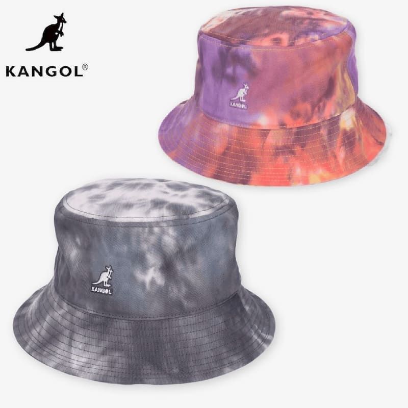 新品 KANGOL カンゴール バケットハット バケット ハット バケハ HAT 帽子 タイダイ カンガルー ロゴ 海外 ブランド メンズ レディース ユニセックス スモーク グレー モノトーン ギャラクシー kangol TIE DYE BUCKET